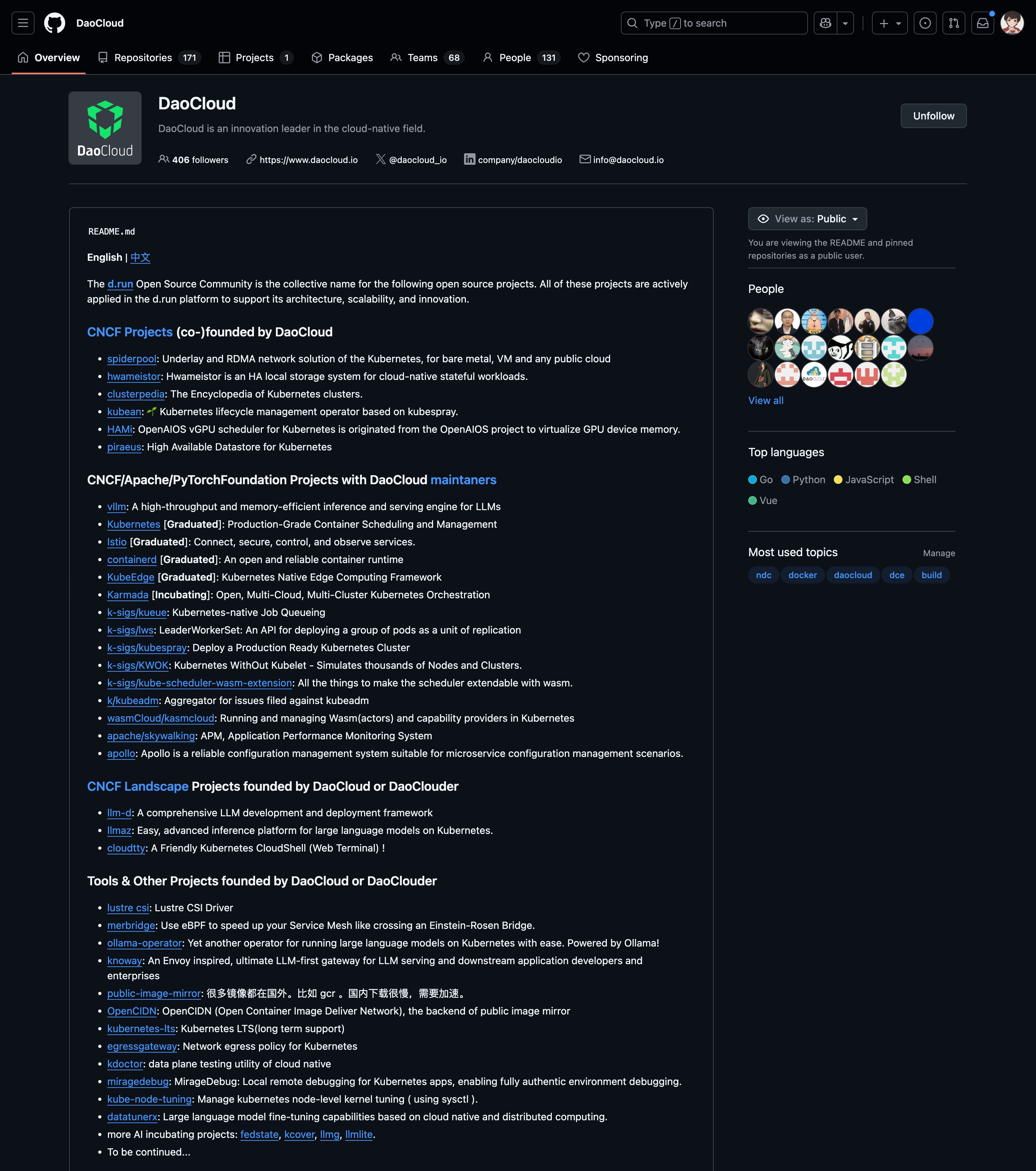 daocloud 开源项目